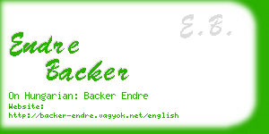 endre backer business card